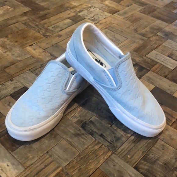 Vans Classic Slip On Embossed Blue Houndstooth - Picture 1 of 10